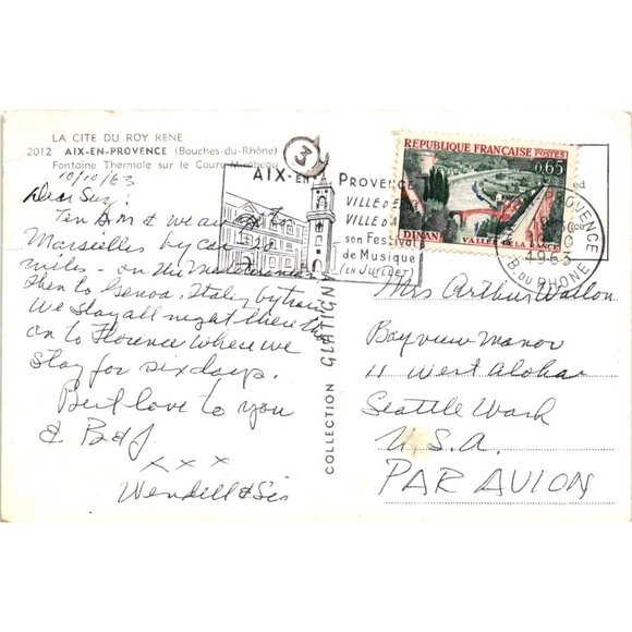 Aix En Provence Street Postcards Travel Souvenir Posted The City Roy Rene - Picture 2 of 2